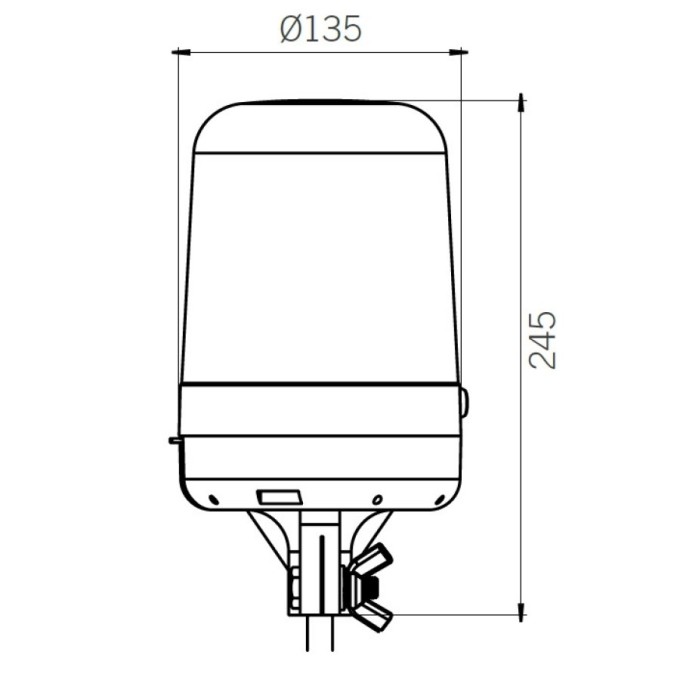 Girofar Inalt Rotativ 12/24V cu prindere din POLE - Cap de bara - Bec auto H1